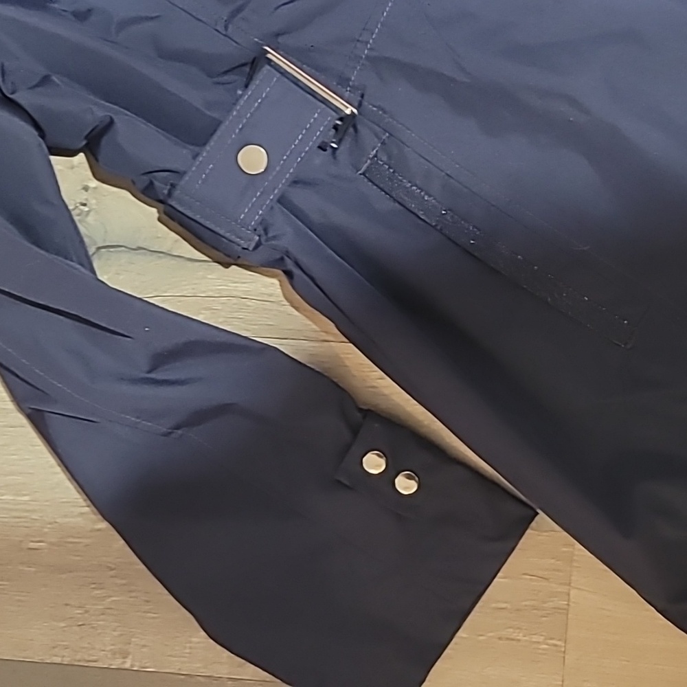NWT INTL d.e.t.a.i.l.s Jacket Women's Rain Coat Hood Navy Peacoat Size XL - Picture 2 of 6